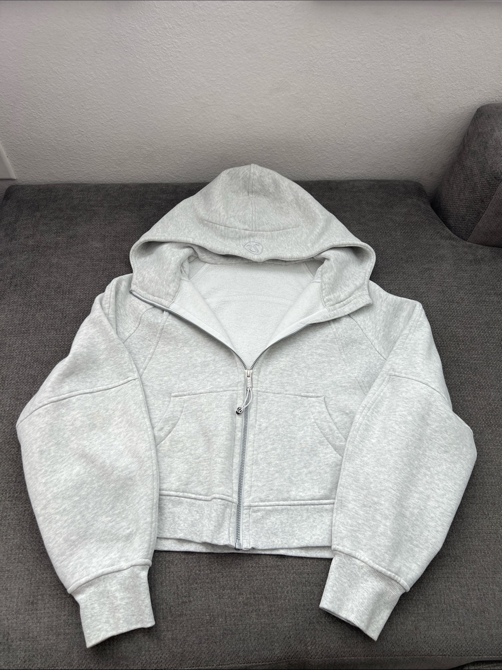 lululemon athletica Light Gray Cropped Zip Hoodie